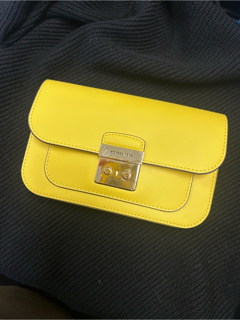 Michael Kors Yellow Leather Belt Bag with Gold Hardware
